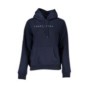 Tommy Hilfiger Bl Cotton Hoodie fr Kvinnor Blue, Dam