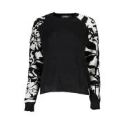 Desigual Snygg Hög Hals Pullover med Kontrastdetaljer Black, Dam