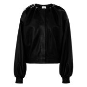 Nina Ricci Kort Bomber I Nappa Black, Dam