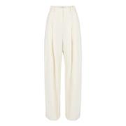 Nina Ricci Veckad Wide-Leg White, Dam