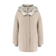 Moorer 3-i-1 Vändbar Dun Vinterrock Beige, Dam