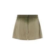 Prada Sidenshorts med Dold Knappstängning Beige, Dam