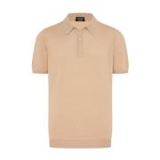 Kiton Mjuk egyptisk bomullspolotröja Beige, Herr