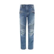 Balmain Vintage Biker Jeans med dragkedjedetaljer Blue, Herr