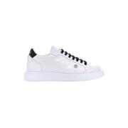 Roberto Cavalli Logo Läder Sneakers Klassisk Snörning White, Herr