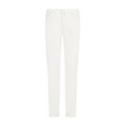 Kiton Kräm Linne Slim-Fit Fem-Ficka Jeans White, Herr