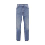 Ermenegildo Zegna Straight Leg Denim Jeans Blue, Herr