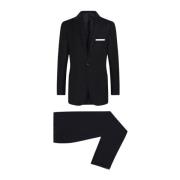 Kiton Handgjord ullkostym Black, Herr