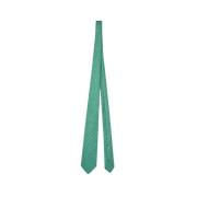 Kiton Handgjord Mikro Blommig Sidenslips Green, Unisex