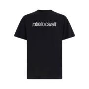 Roberto Cavalli T-shirt med bokstäver Kortärmad Black, Herr