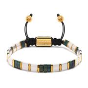 Nialaya Women's Bracelet with White, Patina Green and Gold Miyuki Tila...