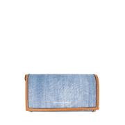 Ermanno Scervino Denim Textured Plånbok med Axelrem Blue, Dam