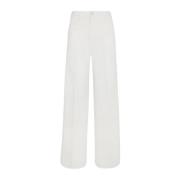 Kiton Högmidjade Flared Bomullsjeans White, Dam