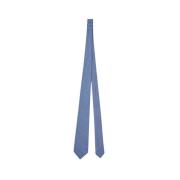 Kiton Handgjord Mikro Blommig Sidenslips Blue, Unisex