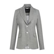 Kiton Grå Ull Pinstripe Ridjacka Gray, Dam