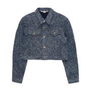 Stella McCartney Boucle Denim Cropped Jacket Blue, Dam