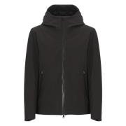 Woolrich Svart Vadderad Jacka med Huva Black, Herr