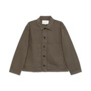 Studio Nicholson Taupe Denimjacka med Fickor Brown, Herr