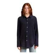 Denimist Navy Gauze Boyfriend Shirt Blue, Dam