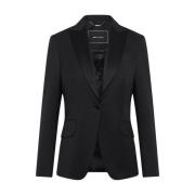 Kiton Sidens Revers Ull Tuxedo Jacka Black, Dam