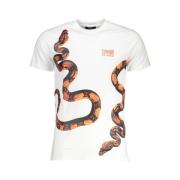 Cavalli Class Tryck Logo Kortärmad T-shirt White, Herr