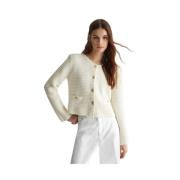 Liu Jo Stickad Cardigan i Array Stil White, Dam