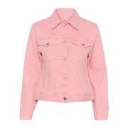 InWear Ljusrosa Denimjacka med Fickor Pink, Dam