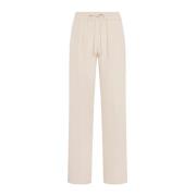 Kiton Silke Wide Leg Byxor Beige, Dam