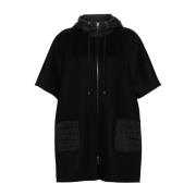 Moncler Svart Quiltad Huva Kappa Black, Dam