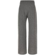 Max Mara Weekend Grå Stickad Bred Ben Byxor Gray, Dam