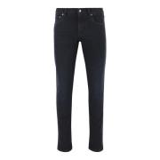 Dolce & Gabbana Svart Skinny Stretch Bomulls Jeans med Logo Black, Her...