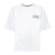 Alexander McQueen Vit Logot-shirt för Män White, Herr