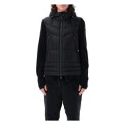 Moncler Svart Stickat Hoodie med Dragkedja Aw24 Black, Herr