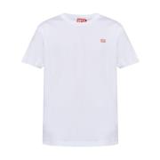 Diesel Vit Bomull Jersey Logotyp Tryck T-shirt White, Herr