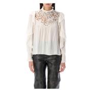 Isabel Marant Elegant Spetsblus Ecru Ss25 White, Dam