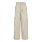 Co'Couture Pinstripe Wide Leg Jeans Bone Beige, Dam