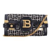 Balmain Monogram B-Buzz Pouch med Kedja Rem Black, Dam