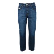 Diesel Klassiska Denimjeans med Elastanblandning Blue, Dam