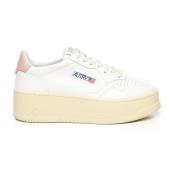 Autry Vit Rosa Läder Sneakers Beige, Dam