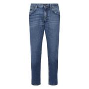 Dolce & Gabbana Slim Five Pocket Stretch Cotton Jeans Blue, Herr