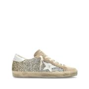 Golden Goose Klassiska Superstar Sneakers Beige Läder Gray, Dam