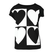 Love Moschino Bomull Elastan T-shirt Black, Dam