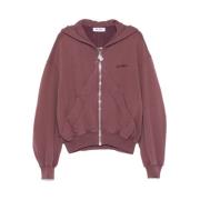 The Attico Mauve Front Zip Sweatshirt med Fickor Red, Dam