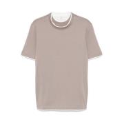 Brunello Cucinelli Beige Crew Neck T-shirt Gray, Herr