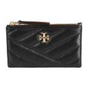 Tory Burch Svart Chevron Quiltad Plånbok Black, Dam