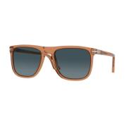 Persol Transparent Brun Polariserade Solglasögon Blå Linser Brown, Uni...