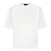 Dsquared2 Vit Bomull T-shirt med Logotyp White, Herr