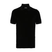 Tom Ford Svart Towelling Polo Skjorta Black, Herr