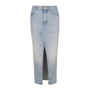 Balmain Blå Denim Framknapp Jeans Blue, Dam