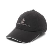 Brunello Cucinelli Svart Cut-Out Justerbar Rem Cap Black, Herr